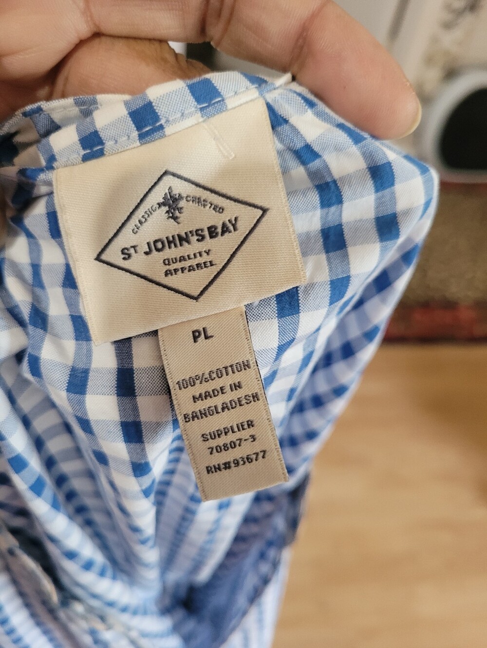 St. John's Bay Blue and White Gingham Tiered Hi Low Midi Dress Sz L - Picture 6 of 6